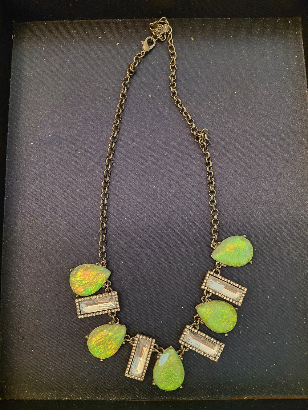 Simply Vera Vera Wang Iridescent Green Teardrop Statement Necklace